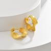 Twisted Hoop Earrings, Gold Plated Huggie, Designer Jewelry, Braided Statement Earrings for Women