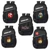 Unisex Roblox Pattern Canvas Backpack With Durable Material And Multiple Storage Compartments