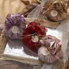 Luxury Packing Drawstring Velvet Pouch Silk Gift Bag For Jewelry Wedding Candy Boxes With Pearl String Decor Favors Bag Wrapping