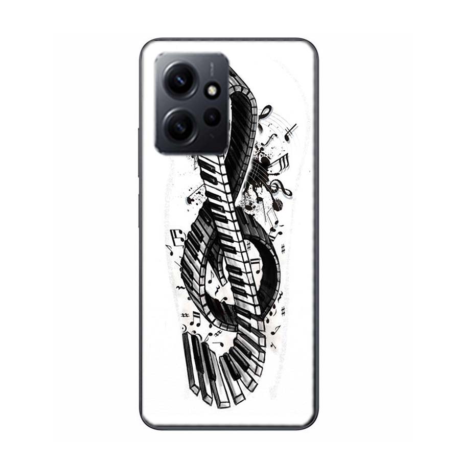 Piano Keys Musical Phone Case For Redmi Note 13 5G 14 Pro Plus Redmi 12 12C 13C 14C 10 10A 10C 9 9C 9T 9A 8 8A K70 Pro TPU Clear