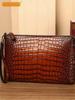 Business Men Work Crocodile Real Leather Clutch Bag Zipper Banquet Party Handbag Genuine Leather Envelope Bag Multi Layers