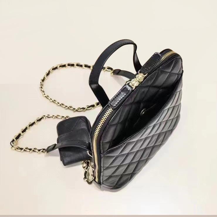 First Layer Cowhide Small Fragrant Wind Women'S Backpack Leather Embroidery With Small Mobile Phone Bag Tide Backpack