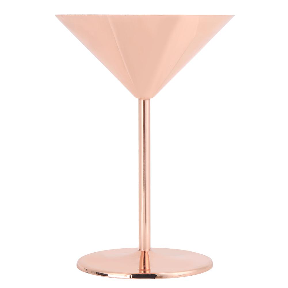 Bar Acccessory 304 Stainless Steel Goblet Champagne Red Wine Glass Cocktail Glass Cup Rose Gold