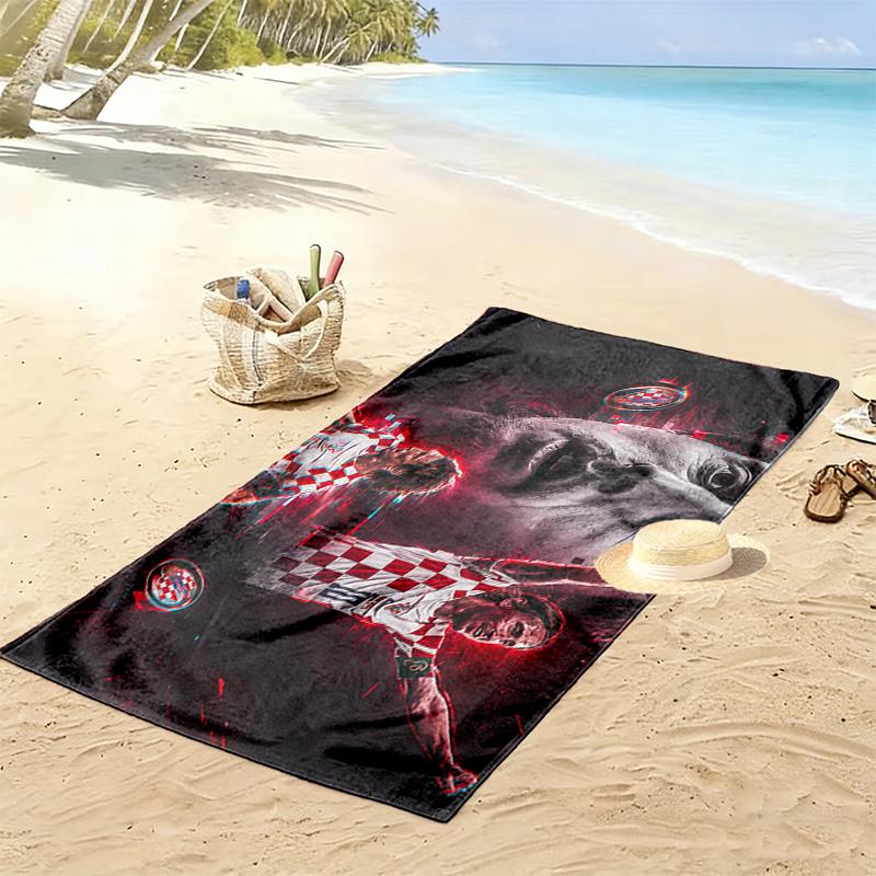 Luka Modrić Print Beach Towel, Large Soft Quick Dry Towel for Beach Camping Swimming