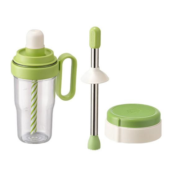 Bartender Shaker Set Leakproof Cocktail Maker with Ice Mold BPA-Free Plastic Shake Kettle for Lemon Tea & Mocktails