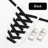 No Tie Shoelaces for Sneakers Flat Shoe Laces Elastic Metal Lock Convenient Personality Lazy Shoelace Rubber Band 1 Pair
