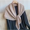 Spring and Autumn New Pleated Solid Color Cotton and Linen Large Square Scarf Silk Scarf Femininity Versatile Shawl Thin Neck Scarf