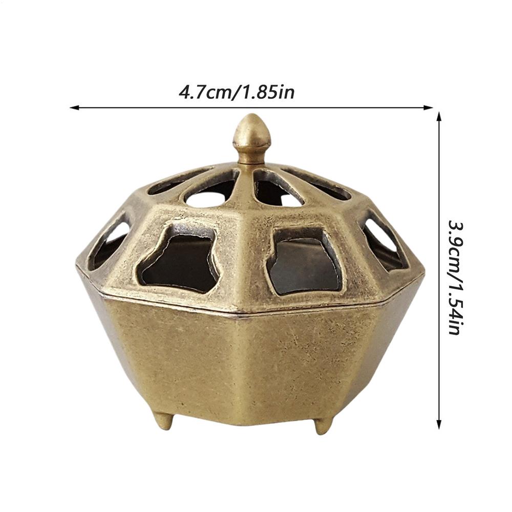 Zinc Alloy Incense Burner Holder Hollow Incense Purify Air Scent Diffuser Tool for Meditation Room Kitchen Bedroom Tea Room