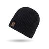 Solid Color Casual Fleece-Lined Thickened Warm Knit Hat for Men, Ear-Protecting Cold-Resistant Beanie