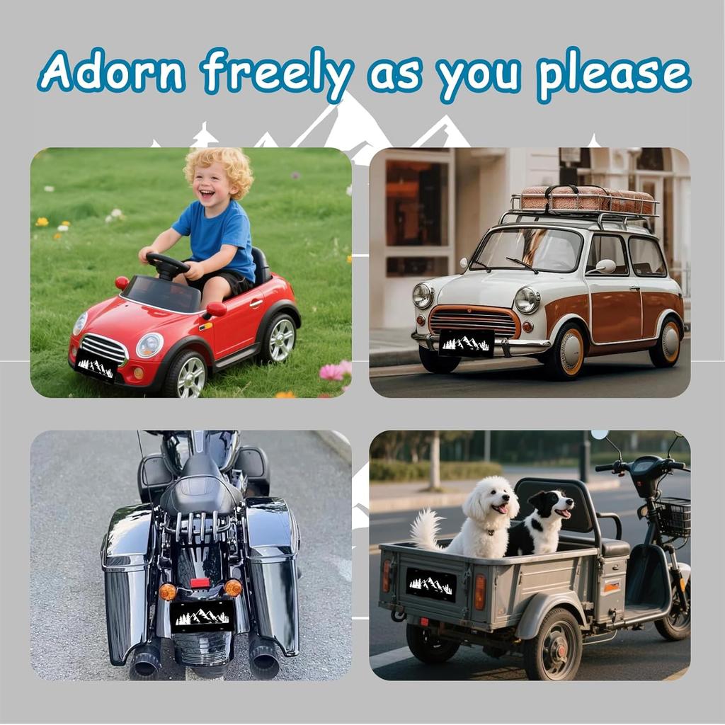 Mountain License Plate Mounta Front License Plate Peak Aluminum Decorative Licenses Plates, Natural Novelty Vanity Tag Black Car Plates, Car Tag With