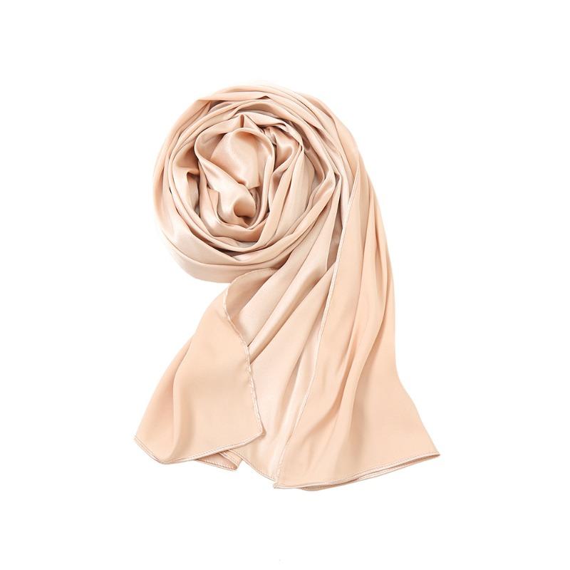 Women's Solid Color Pearlescent Satin Imitation Silk Long Scarf New Monochrome Satin Scarf Women's YW Versatile