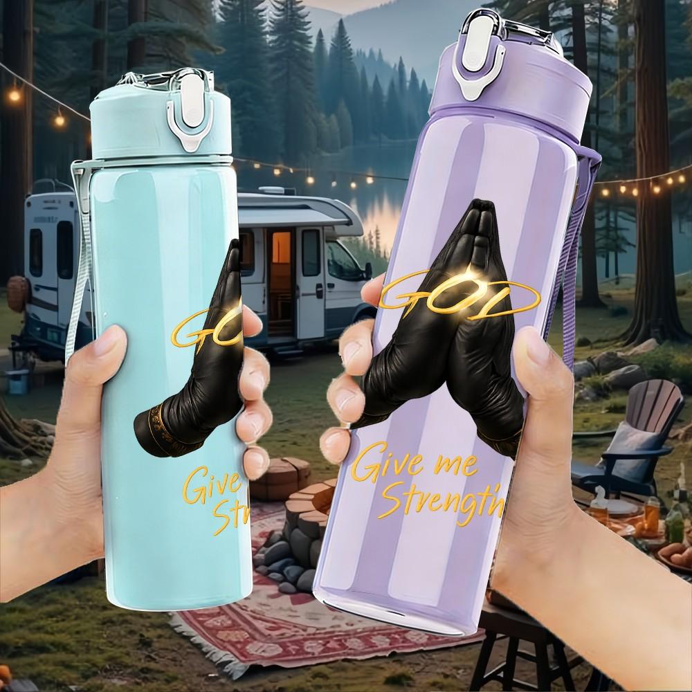 1PC Go For It Boot Graphic 750ml Color Plastic Sports Water Bottle Leakproof Flip Straw Lid Suitable for Sports Office Home Use