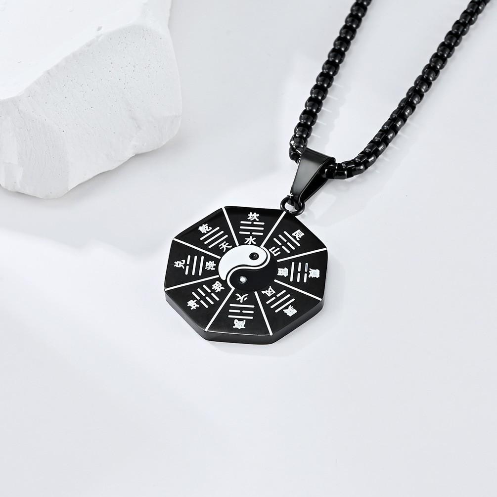 Necklace Tai Chi Yin Yang Bagua Round Pendant National Fashion Retro Jewelry Accessories
