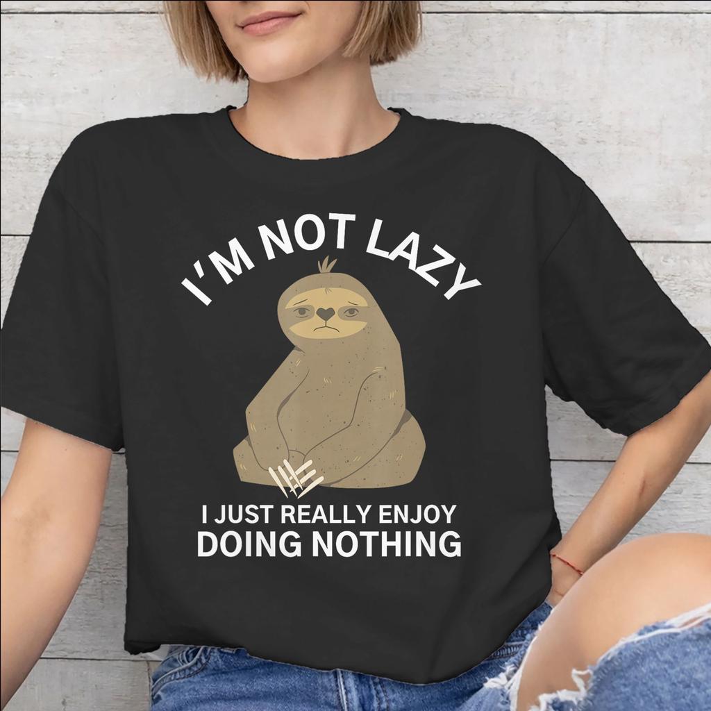 Unisex Unisex Graphic Im Not Lazy I Just Really Enjoy Doing Nothing T Shirt Tee Pure Cotton Tshirts Clothing