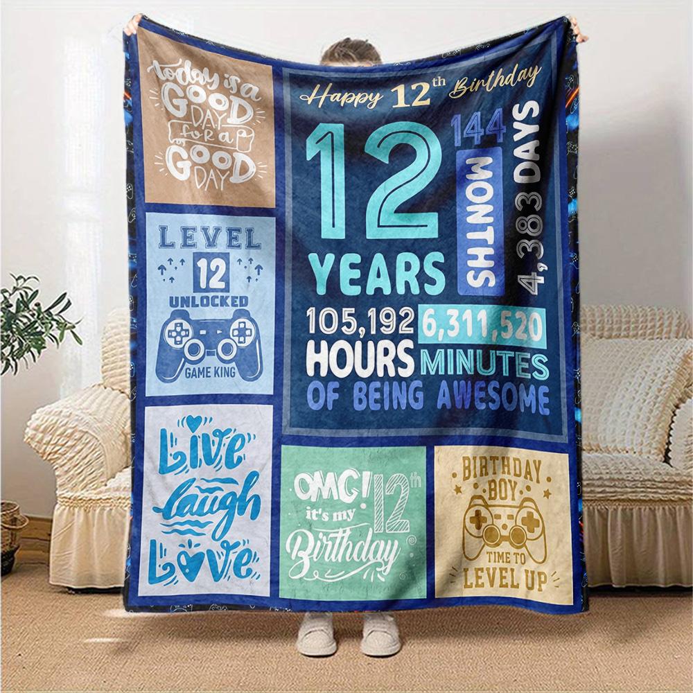 12Th Birthday Celebration Gift Blanket Warmthful Decor Throw Sofa Couch Office Occasions Versatile Accessory Birthday Christmas Gift Blanket Y6