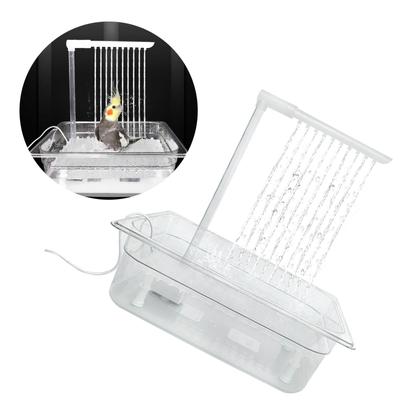 Automatic Bird Fountain Bird Shower Recirculating Fountain for Small Pet Birds Budgie Bathtub Fountain Pet Bird Bath Tub