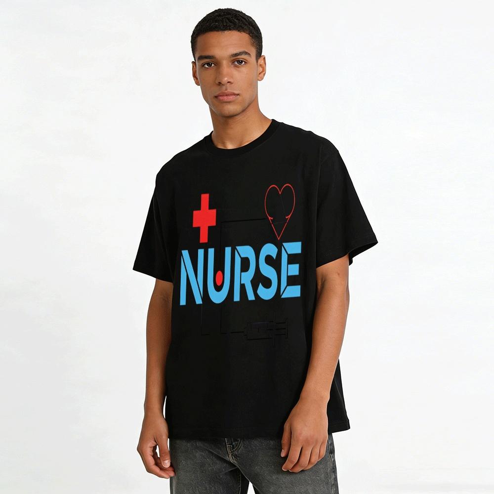 Nurse Themed Printed T-shirt Cotton Comfort Top For Nurse Day Pure Cotton T-shirt