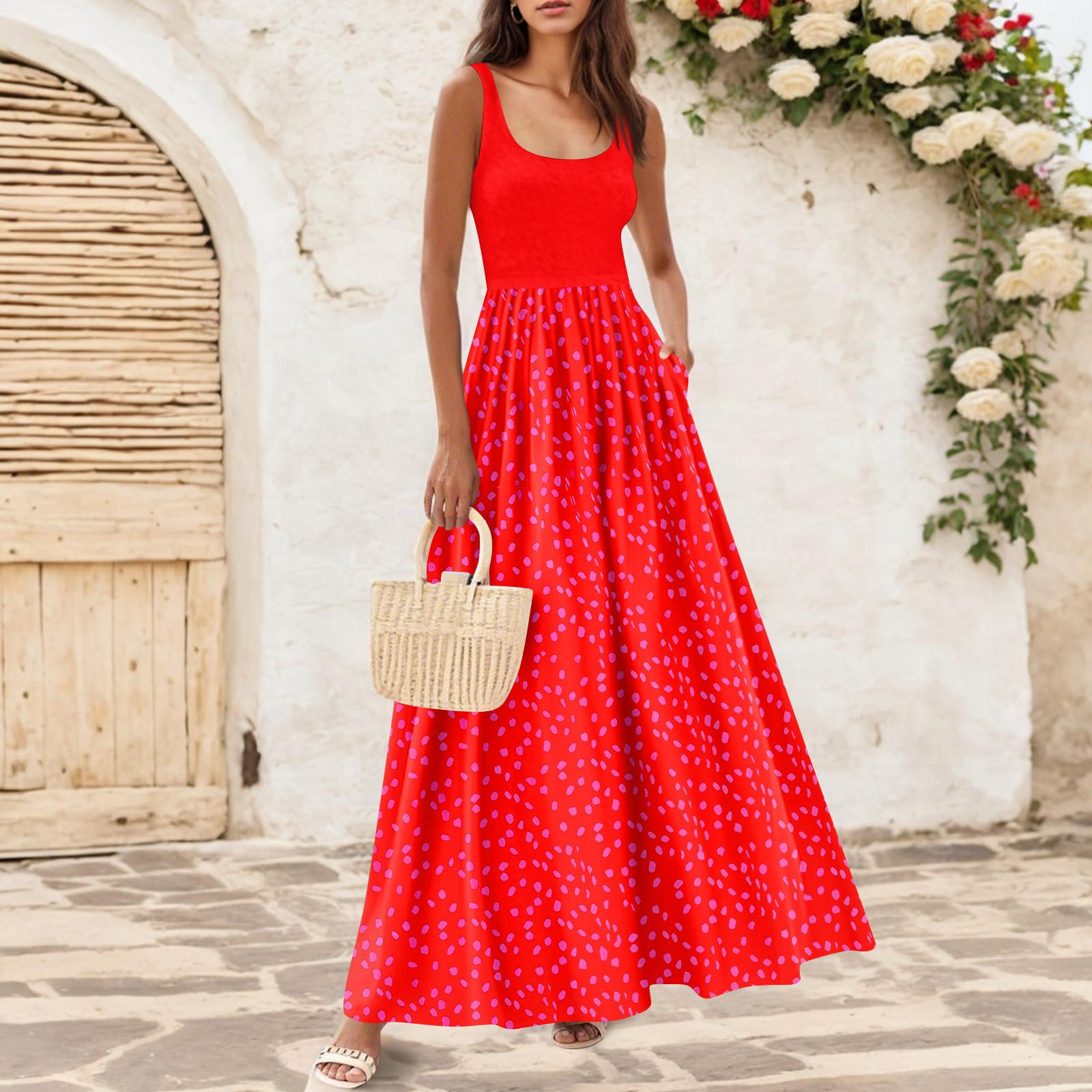 Женские струящиеся платья Женские летние платья Повседневные длинные платья Милые цветочные длинные платья S