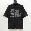 Sorry Im Late I Saw A Dog T Shirt Hip Hop Washed Short Sleeve Oversize Tshirt Vintage For Men Women Streetwear Summer Tees