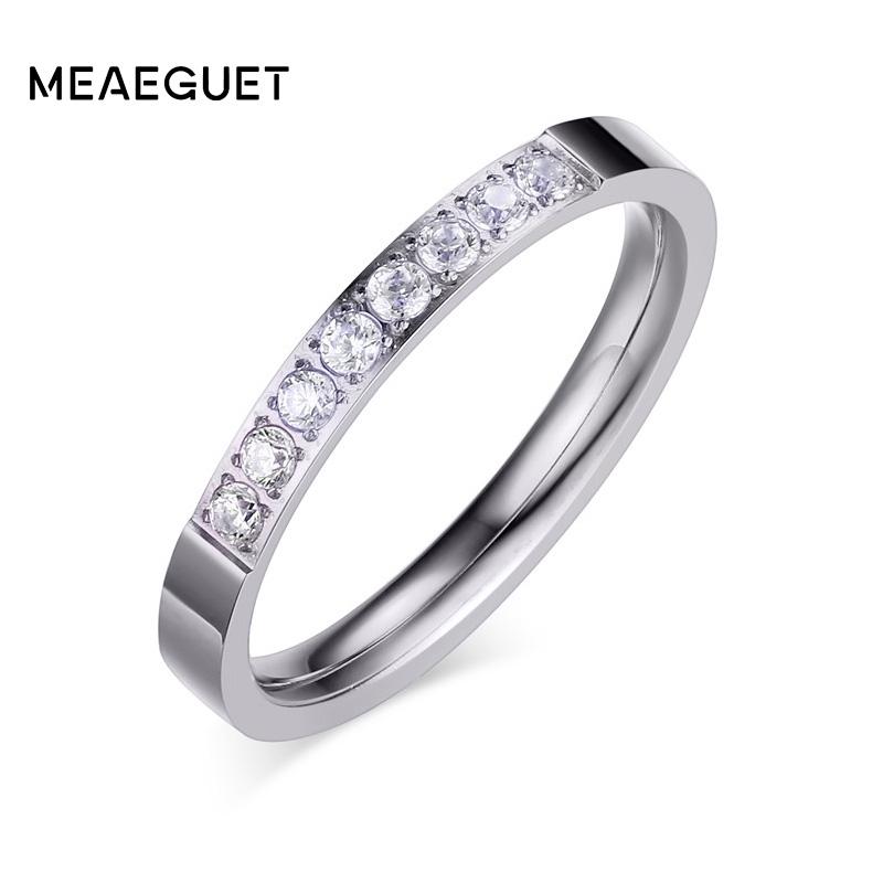 Cute 3mm Romantic Wedding Engagement Rings Women AAA+ CZ Stone Crystal Ring