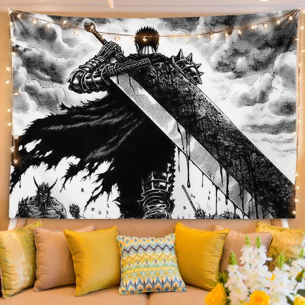 Berserk Anime Wandteppich Wandbehang Manga Kunst Wanddeko Für Schlafzimmer Wohnheim Wohnzimmer Heimdekoration