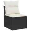 Ensemble de canapé de jardin 6 pièces avec coussins Noir Rotin Poly, Canapé de jardin 2 places avec rangement et coussins 3354096