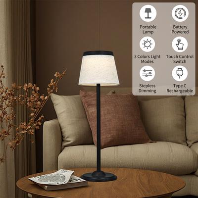 Cordless Table Lamp 1800mAh Battery Operated Wireless Lamp Touch Dimmable for Restaurant Home Dinner Dining Kitchen