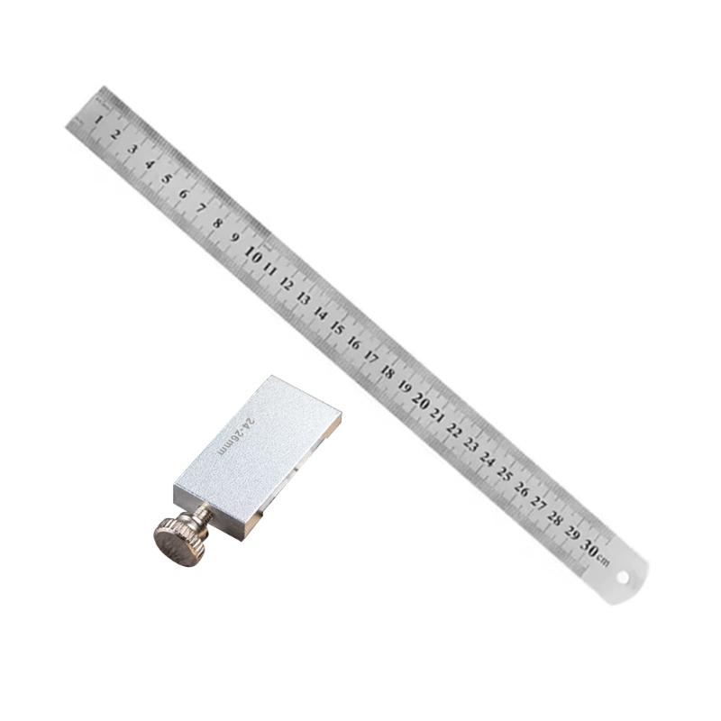 Aluminum Carpentry Square 15/20/30/40cm Carpenter Scribing Ruler with Slide Stop Measuring Marking Gauge Pocket Ruler