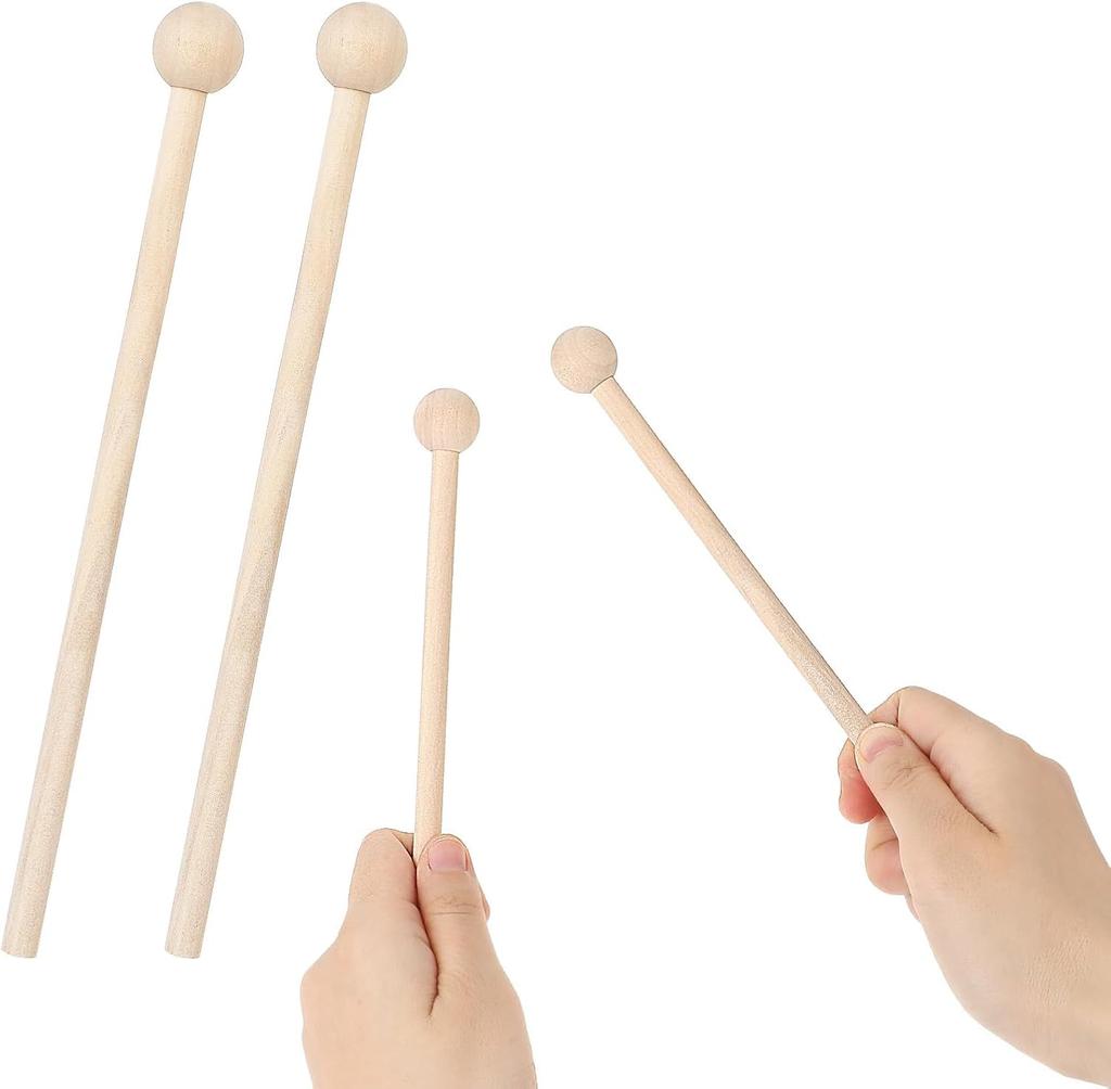 2 Xylophone Wooden and Hammers for Making and Bells Maple Mallets, Mallets, Xylophones, Bells, Woodblocks, (2 Pieces)