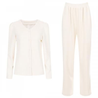 Shop   Women Daily Comfortable Cardigan Pants Set Ivory Naru wSet 20359