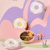 Cute donut-shaped partition PP lunch box, large capacity, microwave-safe portable bento box for students & office workers