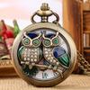 Strass Eule Taschenuhr Vintage Herren Damen Quarzuhren Accessoires Weihnachtsgeschenke