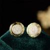 Xiaomi Huitan Dazzling Round CZ Stud Earrings for Women Gold Color Luxury Trendy Ear Accessories Wedding Party Temperament Lady Jewelry
