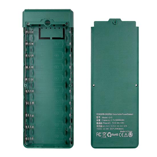 

Світлодіодний цифровий дисплей, два USB-виходи, безпаяний блок живлення, батареї 10x18650