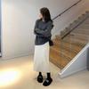 Slim-Fitting Women's French Style Elegant Knitted Midi Skirt Autumn Winter Non-Slit Bodycon A-Line Pencil Skirt
