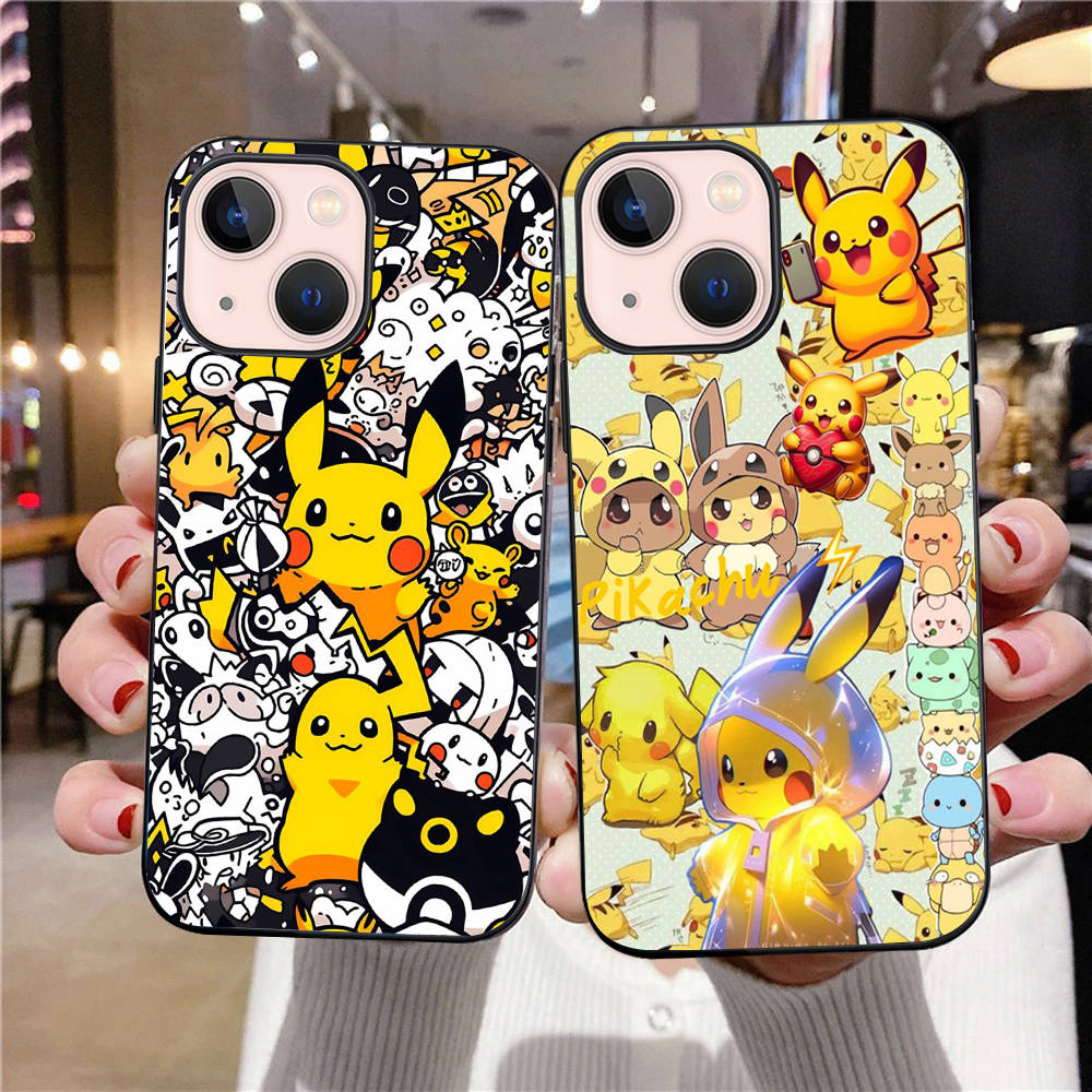 B-82 Pikchu  Black Case for Redmi 10A 10C 12C 13C 9A 9C 9T A3X Note 10 9 9S 10S iPhone 11 12 13 14 15 16 X XS Pro Max Mini 7 8 Plus XR