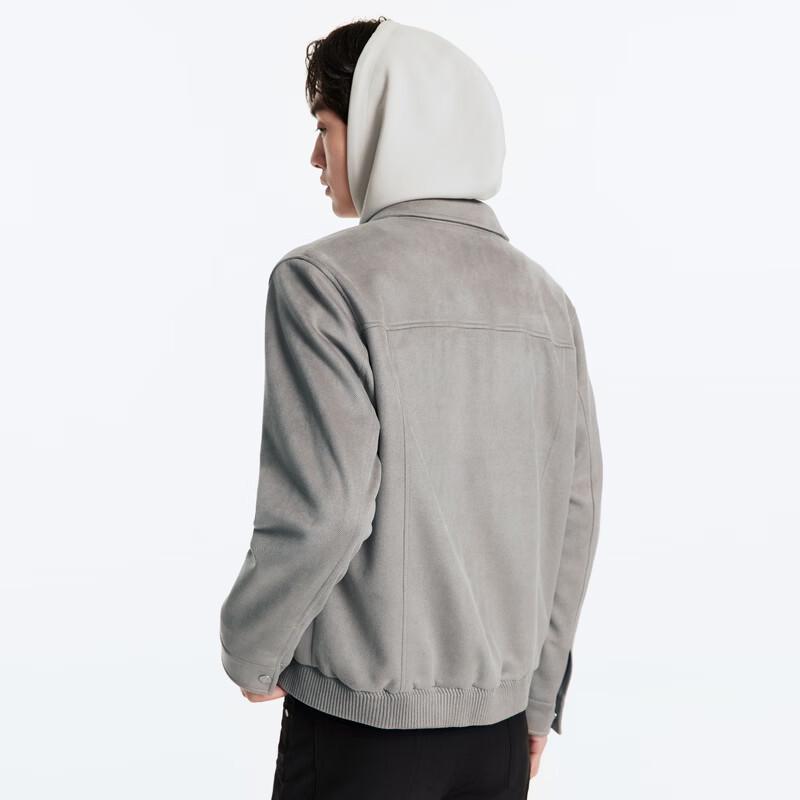JOEONE Men's Suede-Effect Slim Fit Jacket
