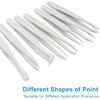 16 Pack Precision Plastic Tweezers, 4.5-4.8 Inch Anti-Static Tweezers Set with Curved and Straight Tips for Electronics Assembly, Watch Repair,
