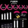 FRKO Pink Soft Silicone Male Chastity Cage Device Size S/L Invisible Lock Sex Toys with 5 Cock Ring Penis Sleeve for Men BDSM