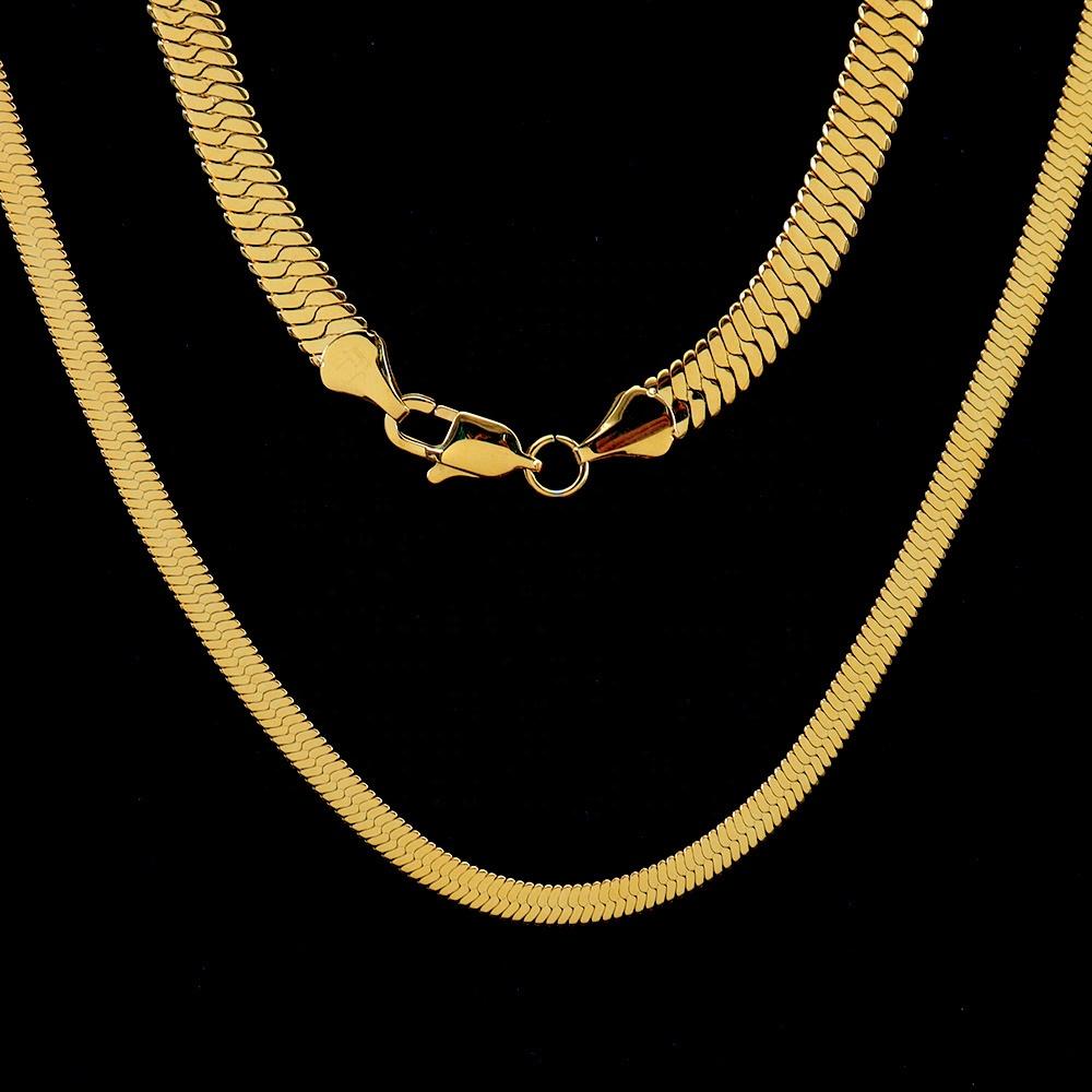 Fashion High Quality Silver Gold Plated Necklace Snake Blade Chain Necklace for Man Woman Jewelry