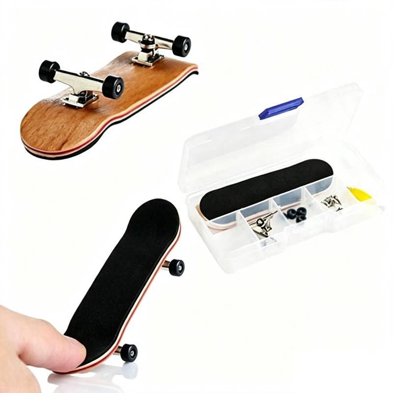 Finger Skateboard Stress Relief Toy With Wooden Deck For Hand Eye Coordination And Brain Development