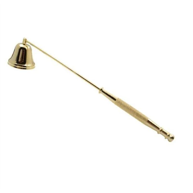 1pc, Bell-shaped Candle  Vintage Stainless Steel Household Banquet Candle Extinguisher Handle Supplies золотистый
