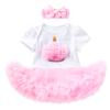 Newborn Baby Girl Birthday Outfit: Short-Sleeved Two-Piece Romper Dress