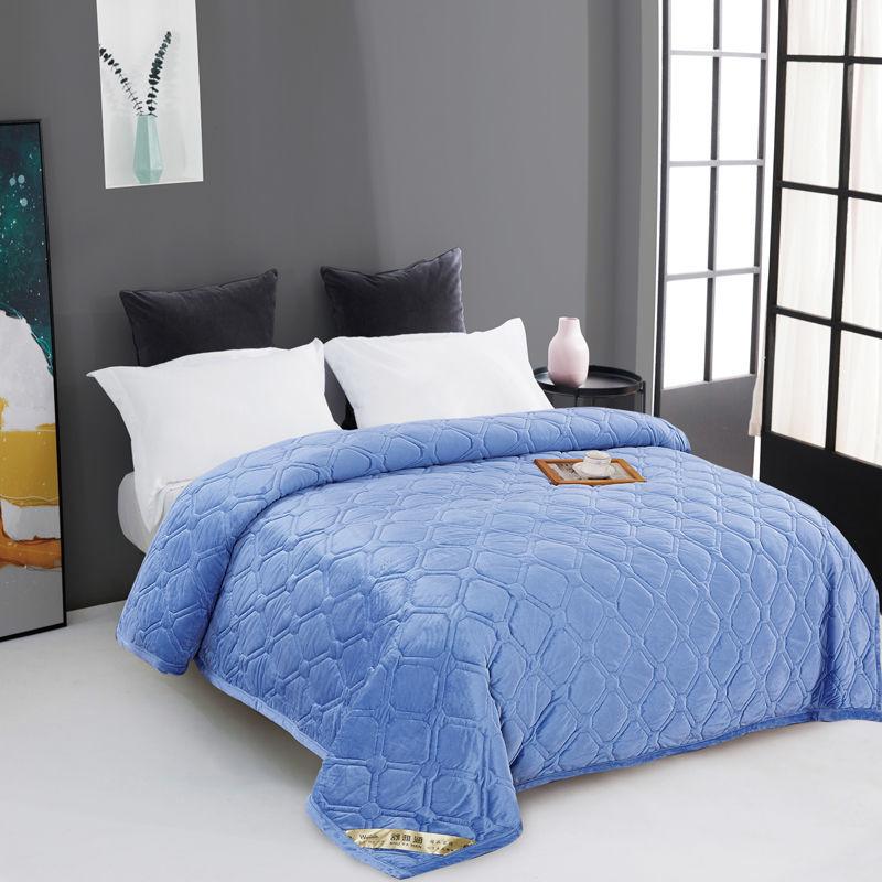 Buy Winter Warmth Thick Cotton Quilted Crystal Velvet Bed Cover One