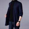 Men Cardigan Sweater Pure Color Anti-shrink Autumn Men Winter Knitting Sweater Coat for Work