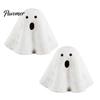 Decorative Ghost Statue Light Up Halloween Decoration, Cute Spooky Figurine with Unique Gift Warm LED for Indoor Mantel Fireplace Home Party