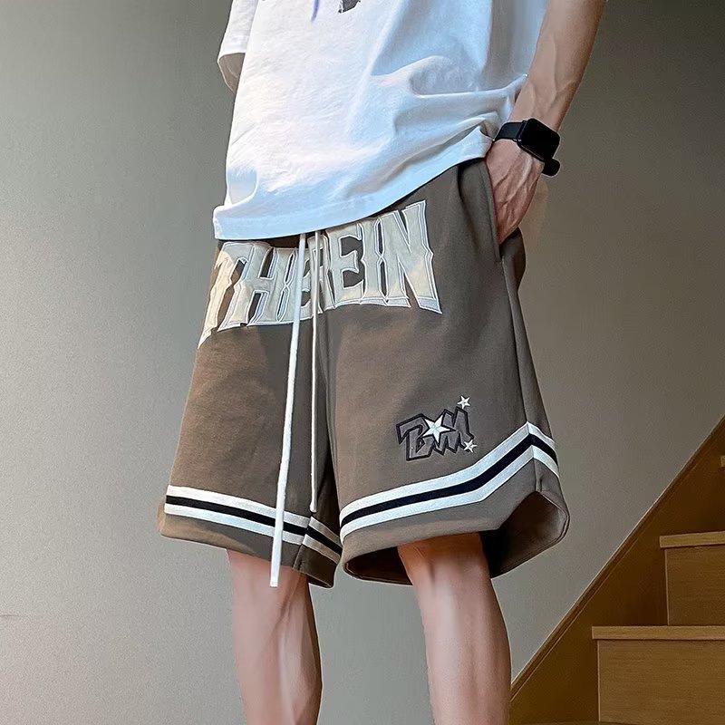 Boys' Trendy Embroidered Summer Basketball Shorts - Hip-Hop Style