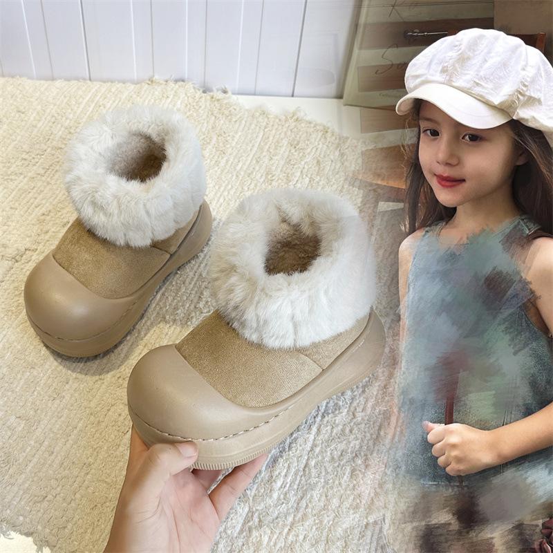 Girls snow boots winter children's plush cotton boots 2025 new girls thickened cotton shoes warm winter shoes tide