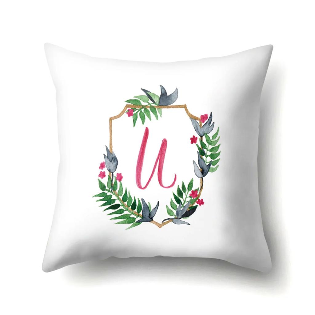 Creative Wreath Letter Pillowcase Office Cushion Cover Living Room  Waist