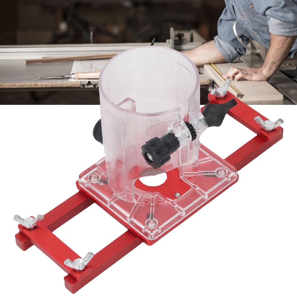 Aluminum Alloy Wood Trimmer Router Base Invisible Slotting Guide Red Color Compact Palm Router Base Robust Construction